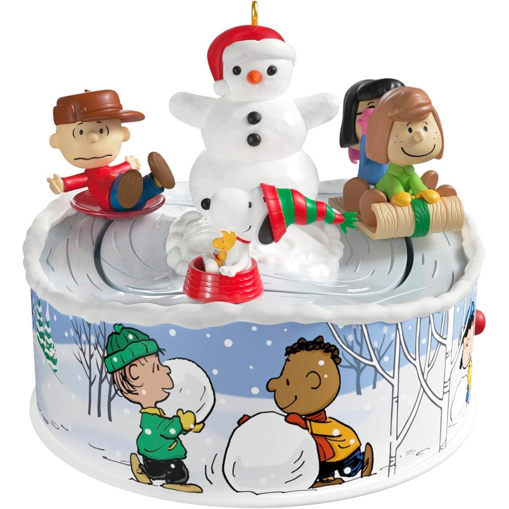 imageHallmark Keepsake Christmas Ornament 2025 The Peanuts Gang Lets Go Sledding Musical with Light and Motion Gifts for Peanuts FansLets Go Sledding