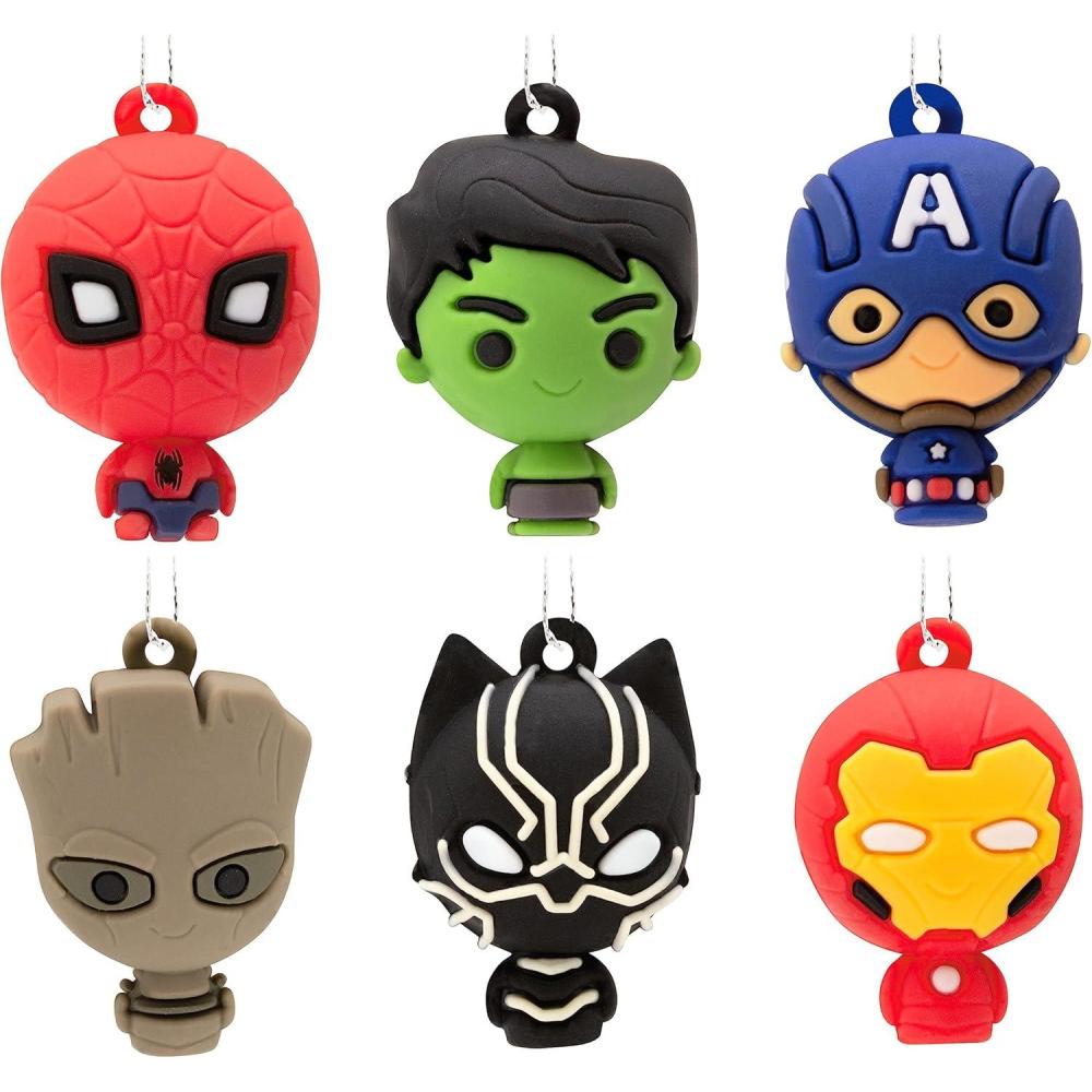 imageHallmark Marvel Super Heroes Mini Christmas Tree Topper and Ornaments Set of 5Mini Ornaments