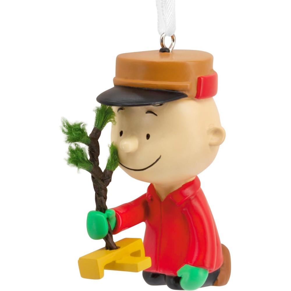 imageHallmark Peanuts Charlie Brown Kneeling with Tree Christmas Ornament Gifts for Peanuts Fans