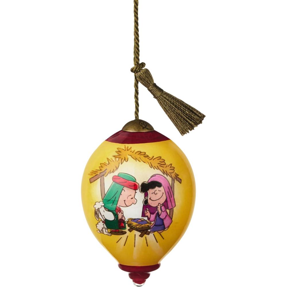 imageHallmark Peanuts NeQwa Art Christmas Pageant Christmas Ornament HandPainted Glass Gifts for Peanuts Fans
