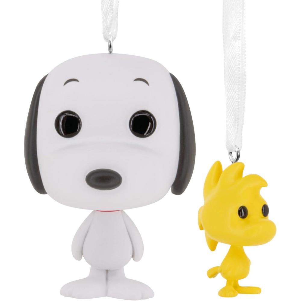 imageHallmark Peanuts Snoopy and Woodstock Funko POP Christmas Ornaments Set of 2 Pop Culture Gifts