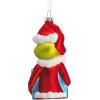 Hallmark Dr. Seuss’s How The Grinch Stole Christmas! Grinch with Present Christmas Ornament, Blown Glass