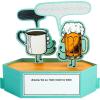 Hallmark Funny Pop Up Birthday Card for Him (Beer vs. Coffee) Paper Wonder Shoebox 3D Card(Beer vs. Coffee)