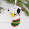 Hallmark Peanuts Snoopy and Woodstock in Stocking Christmas Ornament, Gifts for Peanuts Fans