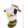 Hallmark Peanuts Snoopy and Woodstock in Stocking Christmas Ornament, Gifts for Peanuts Fans