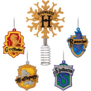 Hallmark Harry Potter Scenes Mini Christmas Ornaments, Shatterproof, Set of 4(Hogwarts Tree Topper)
