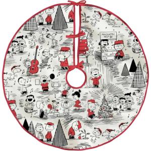 Hallmark Peanuts 48″ Christmas Tree Skirt, Fabric, Gifts for Peanuts Fans