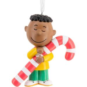 Hallmark Peanuts Franklin with Candy Cane Christmas Ornament, Gifts for Peanuts Fans