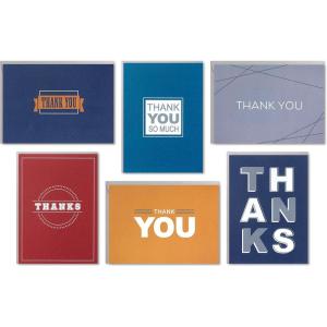 Hallmark Thank You Cards Assortment, Bold Type (36 Thank You Notes with Envelopes for Business, Graduation, Birthdays, All Occasion)