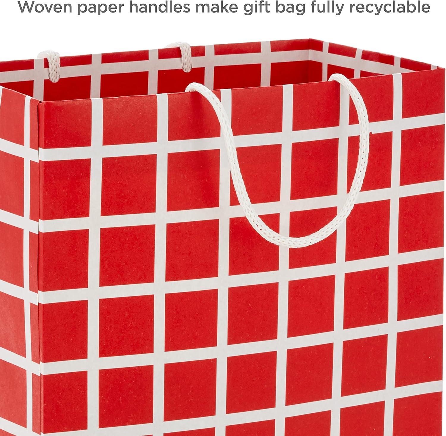 imageHallmark Gift Bag Assortment 8 Bags 3 Small 6quot 3 Medium 9quot 2 Large 13quot Celebrate Stars Stripes Red Blue Recyclable Kraft Brown for Birthdays Graduations Fathers DayBlue  Black