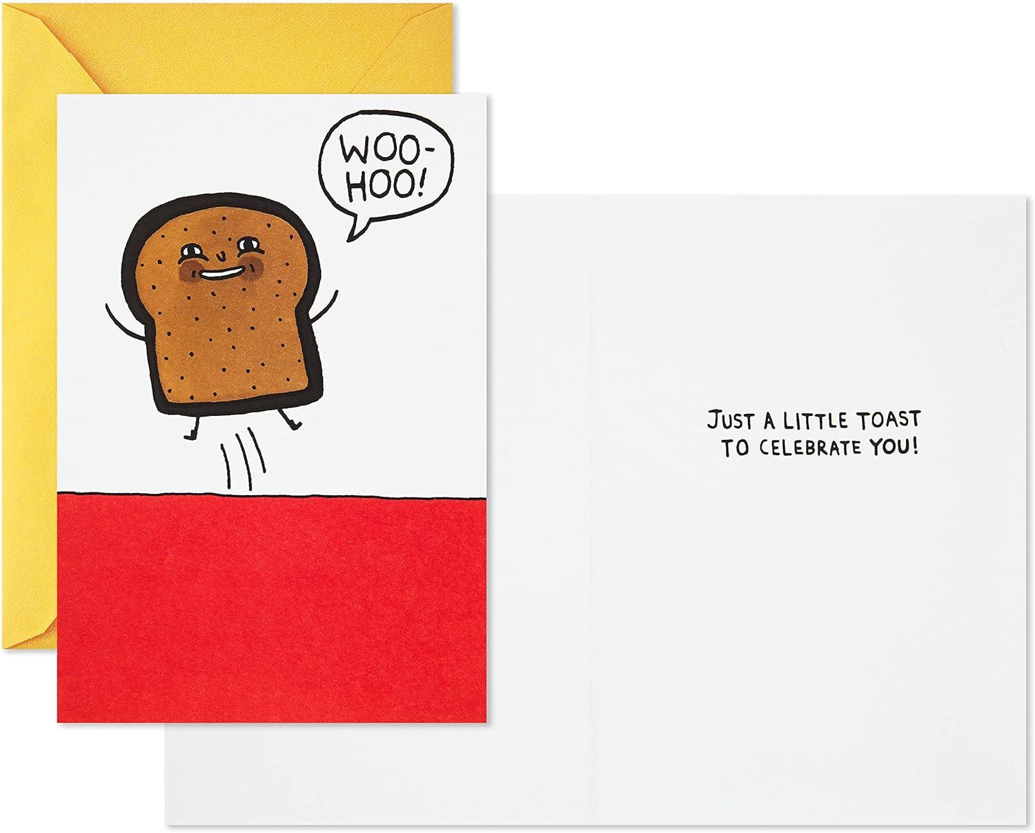 imageHallmark Shoebox Pack of 2 Funny Birthday Cards Toast and Goldfish