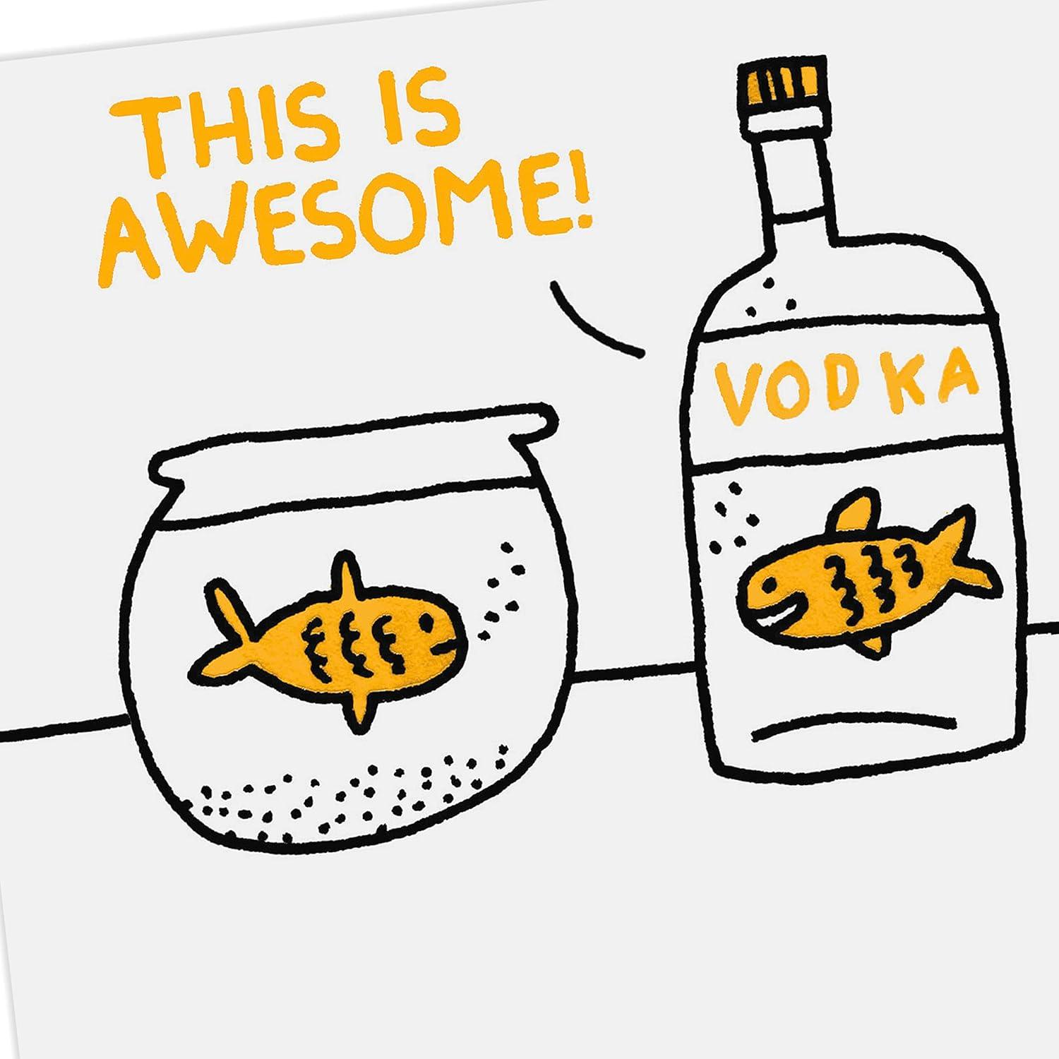 imageHallmark Shoebox Pack of 2 Funny Birthday Cards Toast and Goldfish