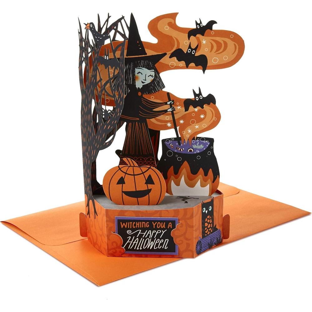 imageHallmark Paper Wonder Shoebox Funny Pop Up Halloween Card Happy HallowienerWitchs Cauldron