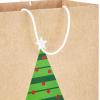 Hallmark Christmas Gift Bags for Kids (8 Bags: 3 Small 6″, 3 Medium 9″, 2 Large 13″) Recyclable Kraft with Santa, Lights and Tree