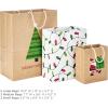 Hallmark Christmas Gift Bags for Kids (8 Bags: 3 Small 6″, 3 Medium 9″, 2 Large 13″) Recyclable Kraft with Santa, Lights and Tree