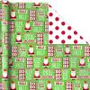 Hallmark Christmas Wrapping Paper Rolls – Green Trees, White Pine Cones on Recyclable Brown Kraft Gift Wrap Paper (Set of 2 Rolls: 150 sq. ft. ttl.) for Holiday Parties, Winter Weddings(Reversible Dots  Santa  Stripes  Snowflakes)
