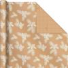 Hallmark Christmas Wrapping Paper Rolls – Green Trees, White Pine Cones on Recyclable Brown Kraft Gift Wrap Paper (Set of 2 Rolls: 150 sq. ft. ttl.) for Holiday Parties, Winter Weddings(Pine Cones  Green Trees)