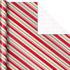 Hallmark Christmas Wrapping Paper Rolls – Green Trees, White Pine Cones on Recyclable Brown Kraft Gift Wrap Paper (Set of 2 Rolls: 150 sq. ft. ttl.) for Holiday Parties, Winter Weddings(Retro Santa  Stripes)