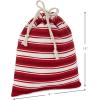 Hallmark Drawstring Christmas Gift Bag Set (2 Fabric Bags with Drawstrings; 1 Medium 10″, 1 Extra Large 20″) Santa, Red and White Stripe, 5XGB4902(Black and red)