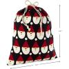 Hallmark Drawstring Christmas Gift Bag Set (2 Fabric Bags with Drawstrings; 1 Medium 10″, 1 Extra Large 20″) Santa, Red and White Stripe, 5XGB4902(Black and red)