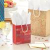 Hallmark Gift Bag Assortment (8 Bags: 3 Small 6″, 3 Medium 9″, 2 Large 13″) Celebrate, Stars, Stripes, Red, Blue, Recyclable Kraft Brown for Birthdays, Graduations, Father’s Day(Red  Kraft)