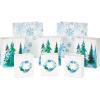 Hallmark Christmas Gift Bags – White with Wreaths, Snowflakes and Trees (8 Recyclable Bags: 3 Small 6″, 3 Medium 9″, 2 Large 13″) for Holiday Parties, Hanukkah, Winter Weddings