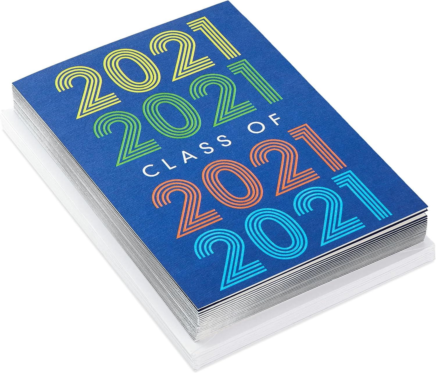 imageHallmark 2021 Graduation Party Invitations 20 Invites with Envelopes Retro Blue2021 Party 20 Party Invitations