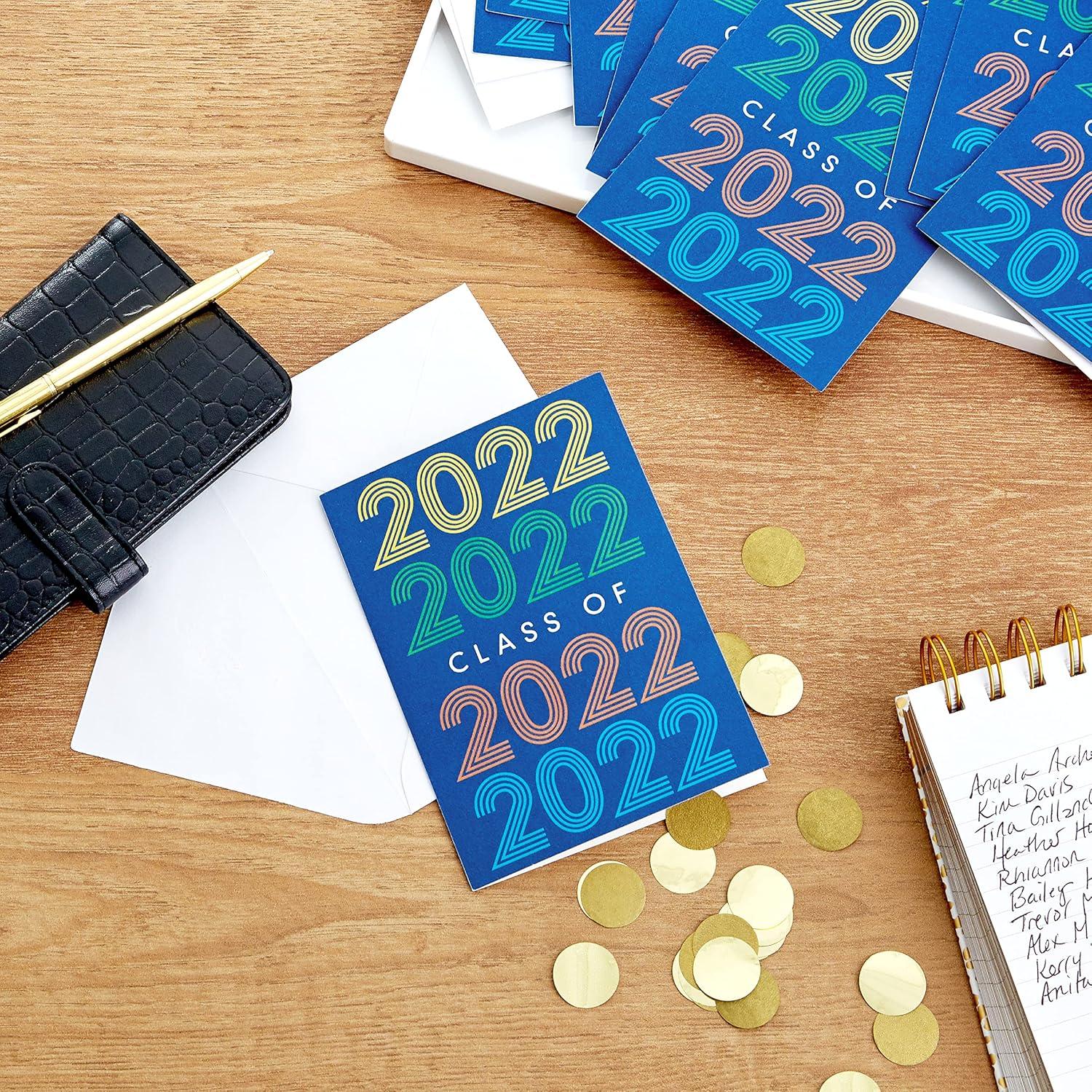 imageHallmark 2021 Graduation Party Invitations 20 Invites with Envelopes Retro Blue2022 Party 40 Party Invitations