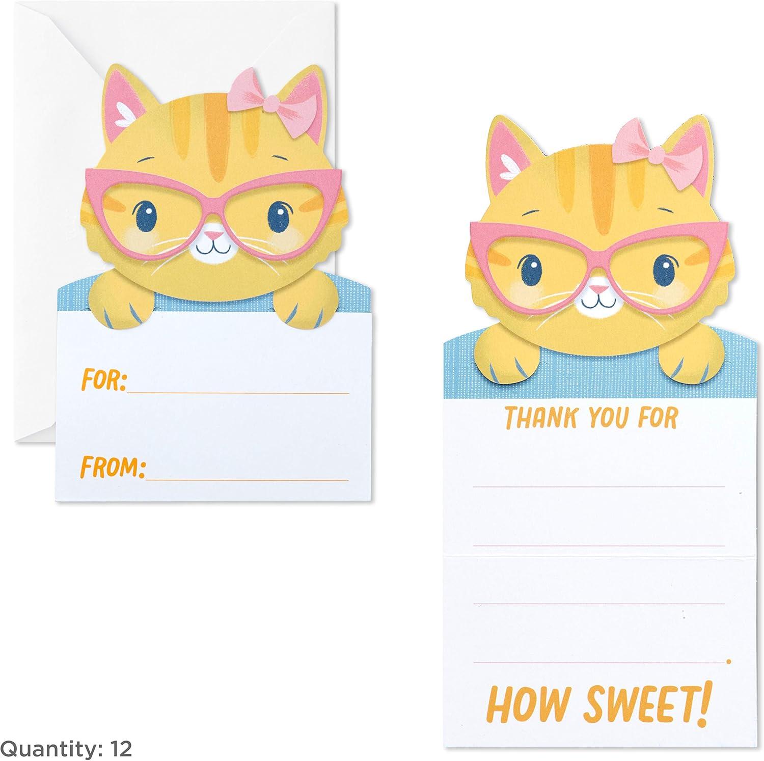 imageHallmark Kids Fill in the Blank Thank You Cards Assortment Dogs and Cats 24 Thank You Notes and 40 Stickers