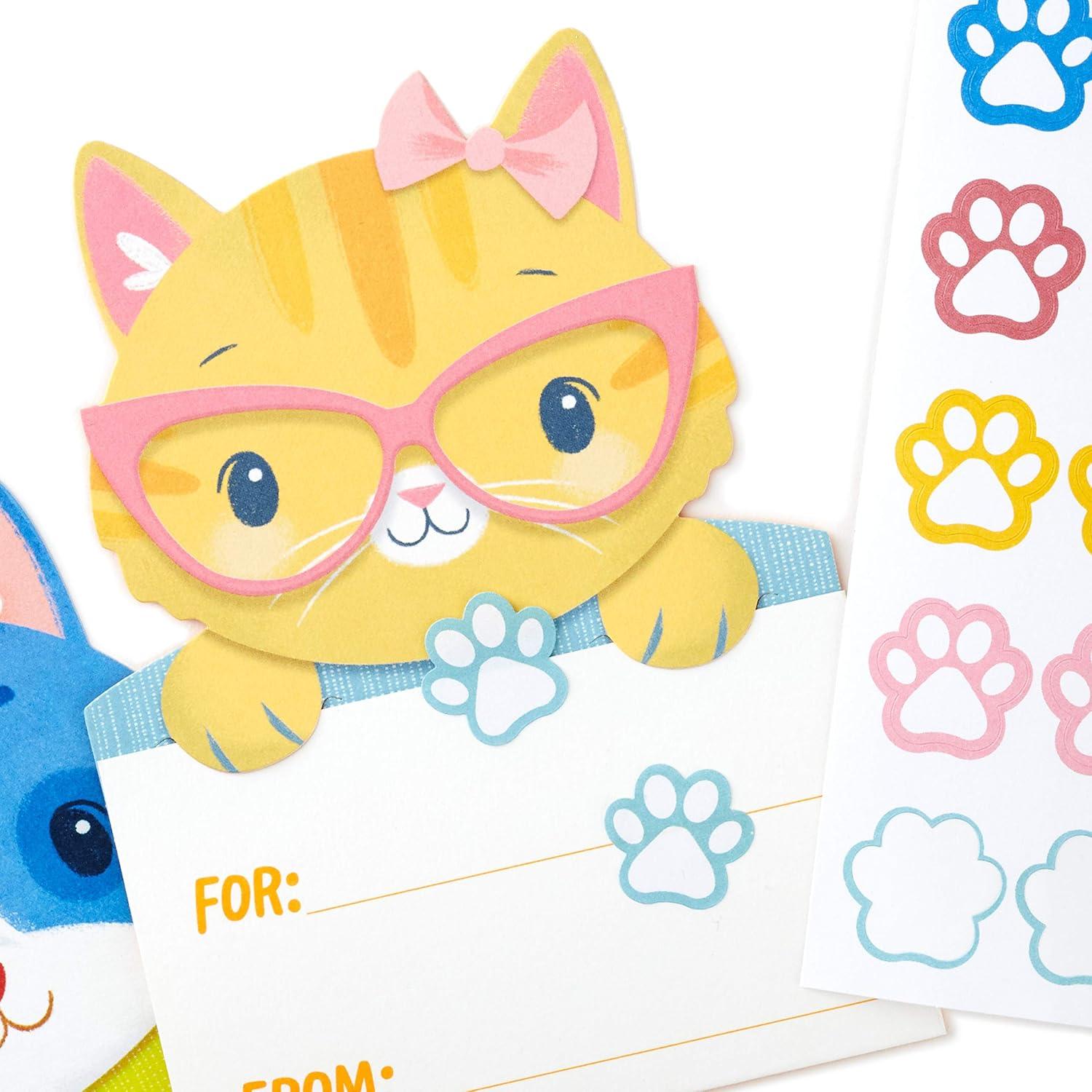 imageHallmark Kids Fill in the Blank Thank You Cards Assortment Dogs and Cats 24 Thank You Notes and 40 Stickers