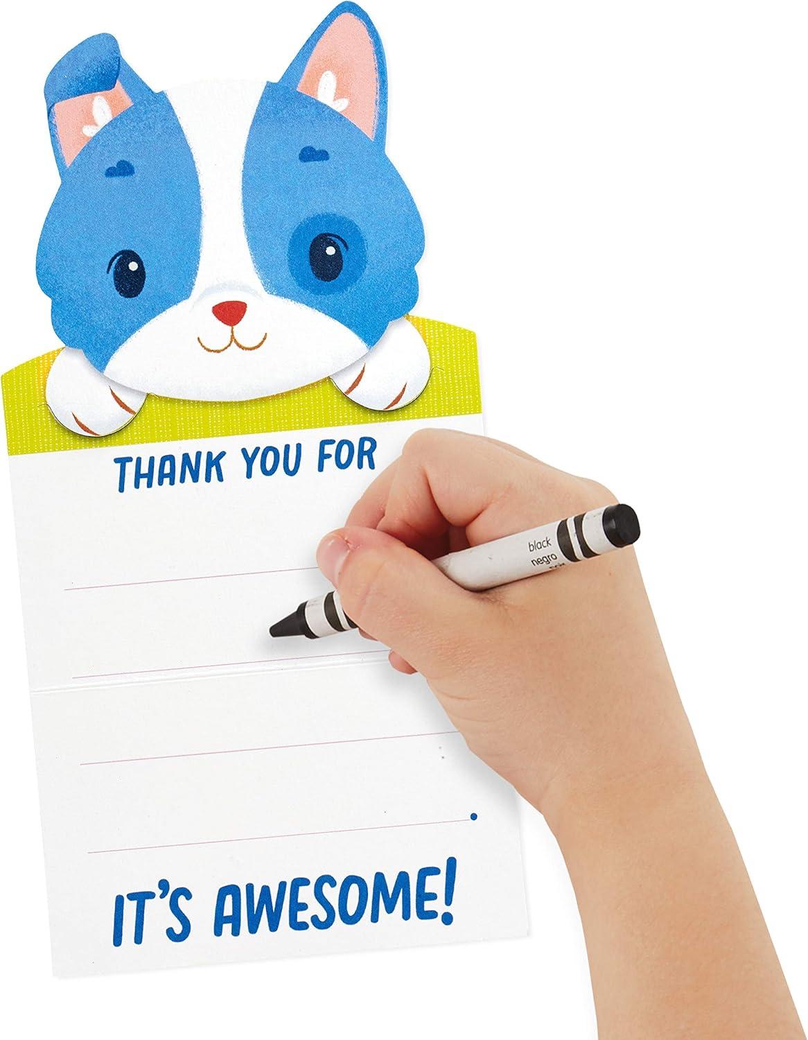 imageHallmark Kids Fill in the Blank Thank You Cards Assortment Dogs and Cats 24 Thank You Notes and 40 Stickers
