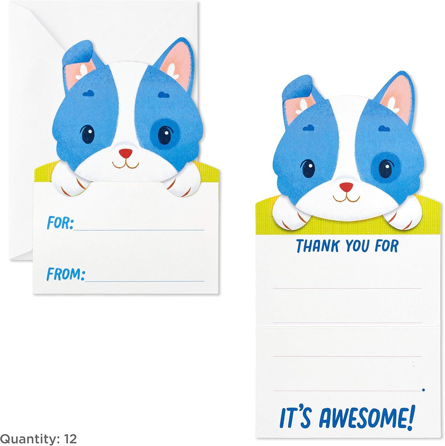 imageHallmark Kids Fill in the Blank Thank You Cards Assortment Dogs and Cats 24 Thank You Notes and 40 Stickers
