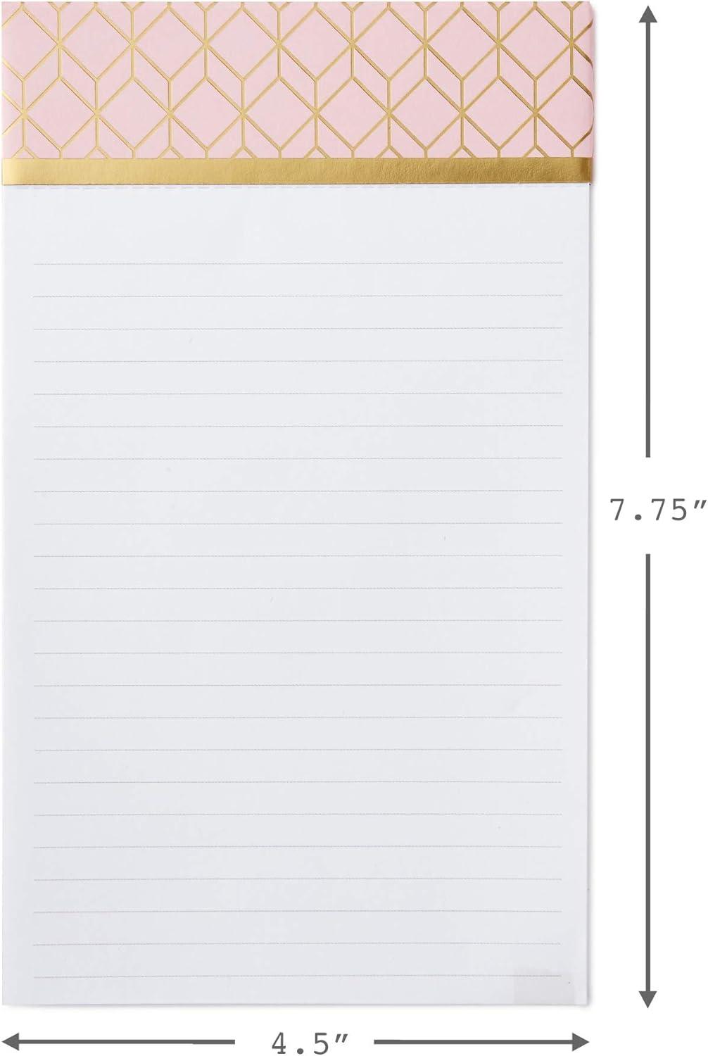 imageHallmark Notepad Bundle with Pen Pretty Pinks 3 Notepads in Assorted Sizes with Gold Pen