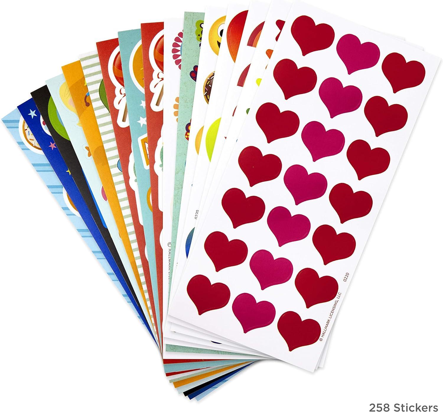 imageHallmark Stickers for Kids Pack of 258 Stickers 16 SheetsMermaids Rainbows Hearts Dogs Cats DonutsVariety Pack Stickers