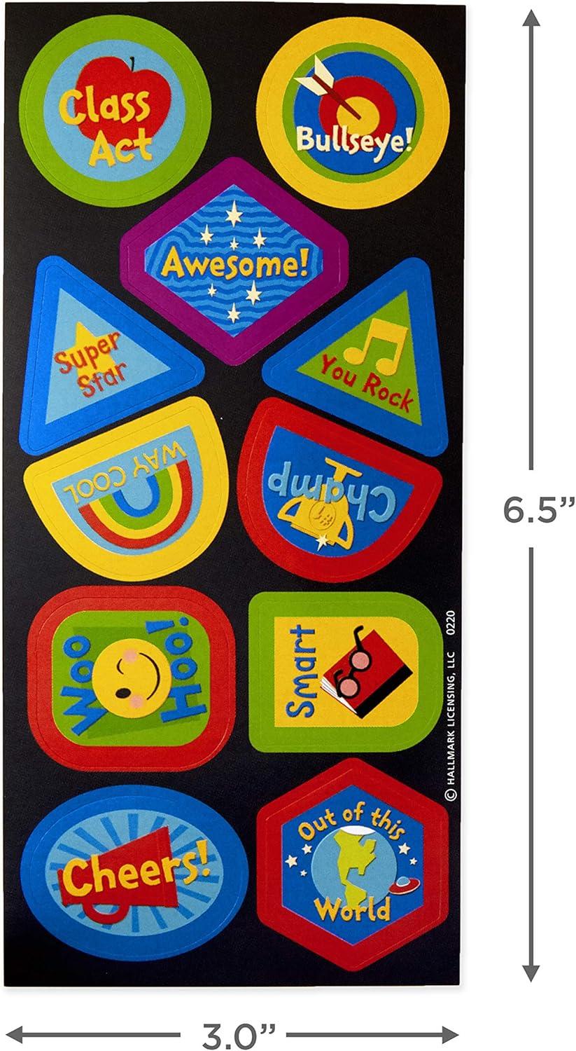 imageHallmark Stickers for Kids Pack of 258 Stickers 16 SheetsMermaids Rainbows Hearts Dogs Cats DonutsVariety Pack Stickers