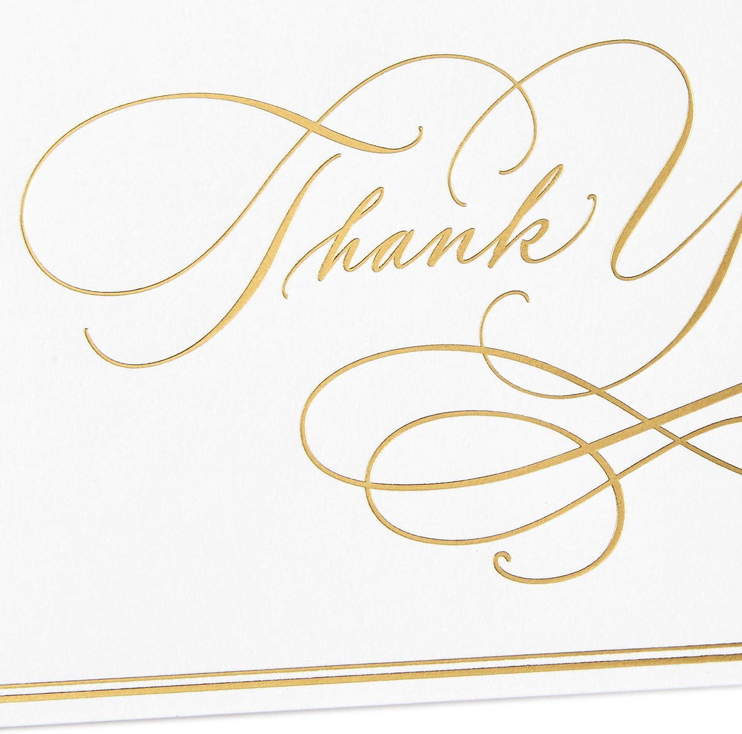 imageHallmark Thank You Cards Assortment Gold Foil Scroll 50 Thank You Notes with Envelopes for Wedding Bridal Shower Baby Shower Business Graduation