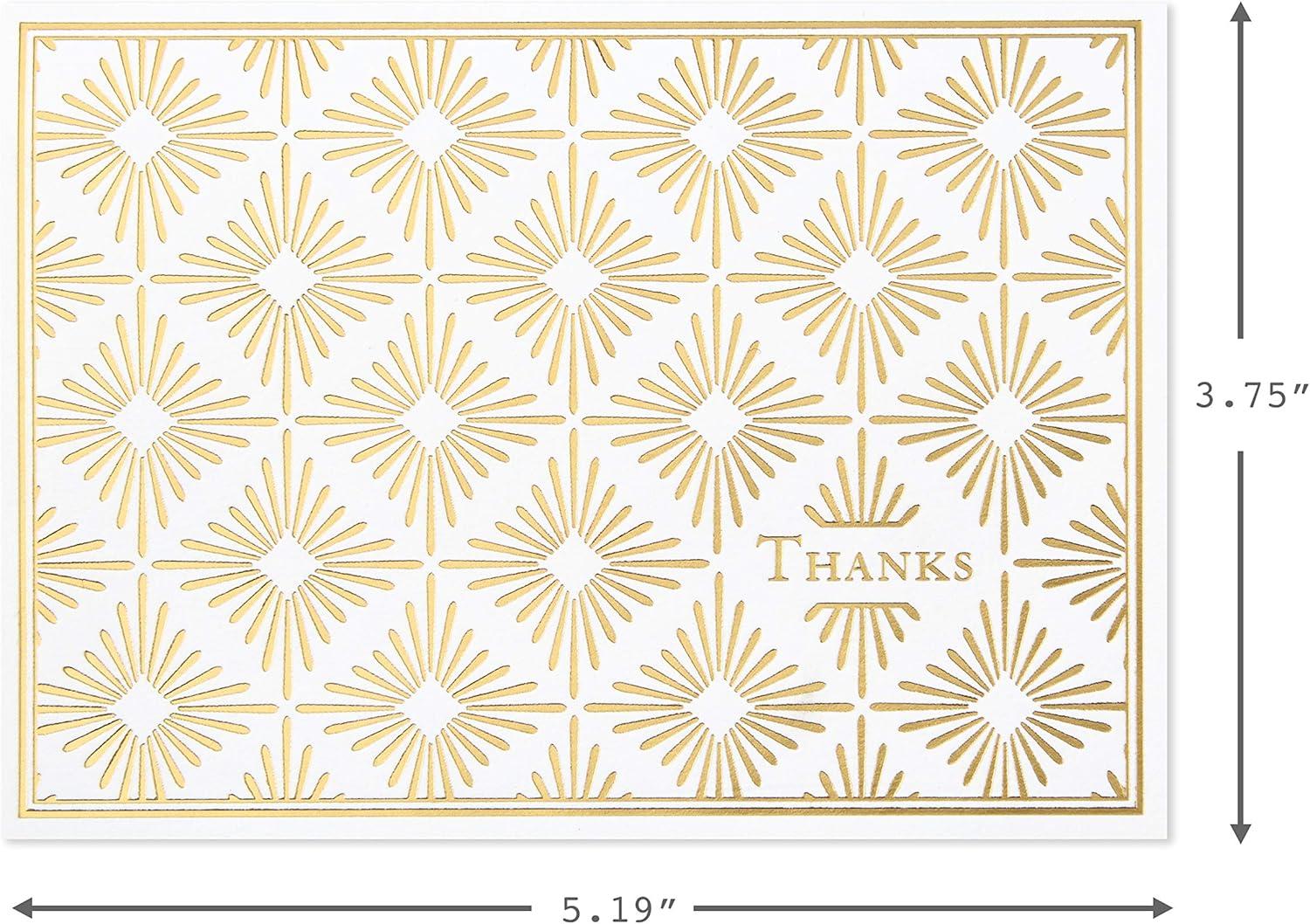 imageHallmark Thank You Cards Assortment Gold Foil Scroll 50 Thank You Notes with Envelopes for Wedding Bridal Shower Baby Shower Business Graduation
