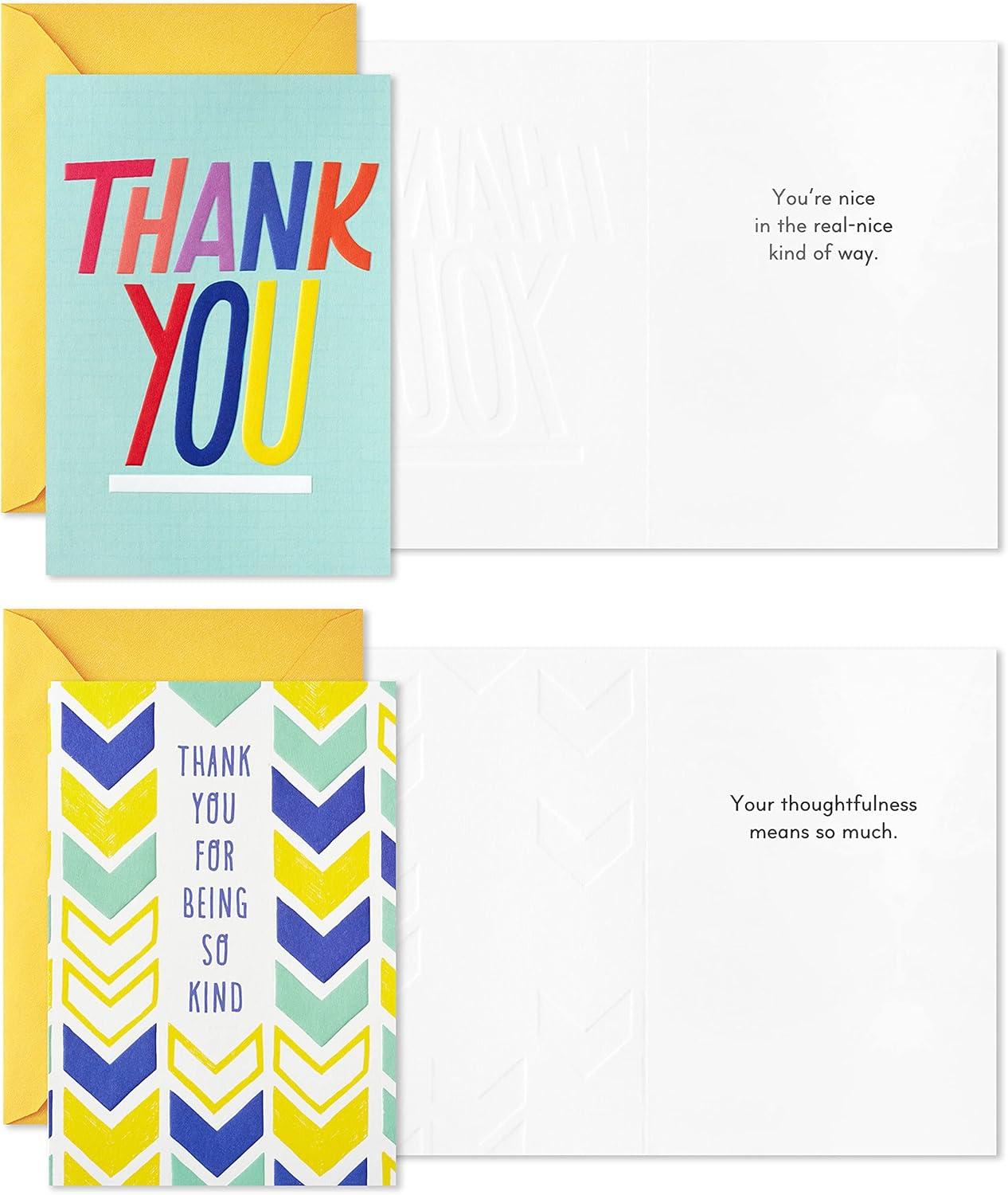 imageHallmark Thank You Cards Assortment Thanks a Million 12 Cards and Envelopes