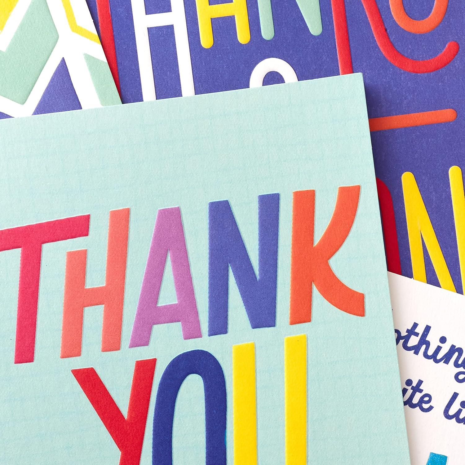 imageHallmark Thank You Cards Assortment Thanks a Million 12 Cards and Envelopes