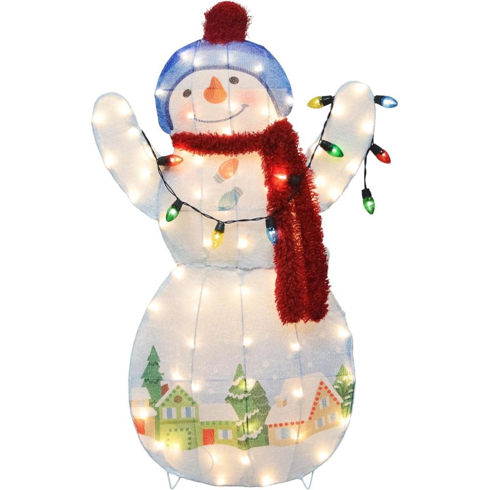 image36 Inch Hallmark Keepsakes Christmas Snowtop Lodge Snowman Holiday Outdoor LED Yard Decor