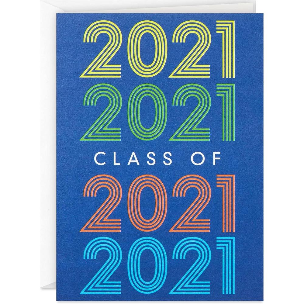 imageHallmark 2021 Graduation Party Invitations 20 Invites with Envelopes Retro Blue2021 Party 20 Party Invitations