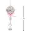 Hallmark Baby’s First Christmas Silver Rattle with Pink Ribbon 2025 Christmas Ornament, Metal, New Baby Gifts