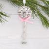Hallmark Baby’s First Christmas Silver Rattle with Pink Ribbon 2025 Christmas Ornament, Metal, New Baby Gifts