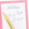Hallmark Notepad Bundle with Pen, Pretty Pinks (3 Notepads in Assorted Sizes with Gold Pen)