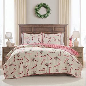 Hallmark – King Quilt Set, 3-Piece Holiday Reversible Bedding Set with Pillowcases, Lightweight & Fade & Wrinkle Resistant (Joy to Your World Multicolor)(Joy to Your World Multicolor)