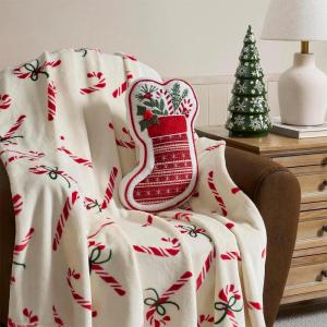 Hallmark – Throw Pillow, Decorative Pillow for Couch or Bed, Fade Resistant, Holiday Home Decor (Joy to Your World Multicolor, 12.5″ x 13″)(Stocking)