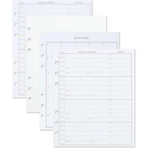 Hallmark Address Book Refill Pages (Pack of 44 Replacement Pages for Addresses, Appointments)(Replacement 44 Ct)