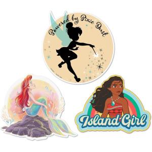 Hallmark Disney Princess Stickers for Water Bottles, Planners, Notebooks (Pack of 3) Tinkerbell, Ariel, and Moana