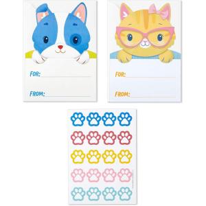 Hallmark Kids Fill in the Blank Thank You Cards Assortment, Dogs and Cats (24 Thank You Notes and 40 Stickers)