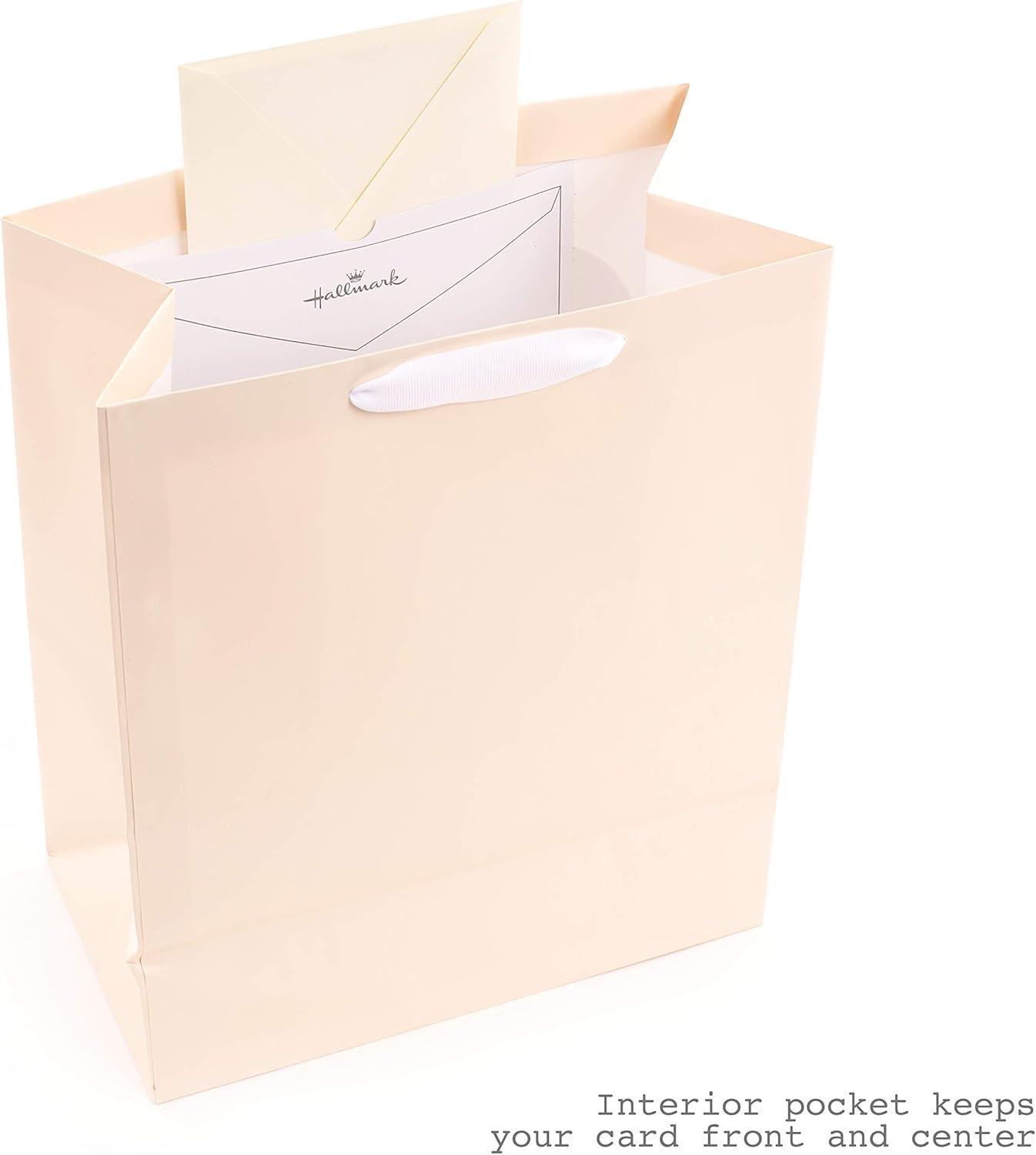 imageHallmark Large Wedding Gift Bags with Tissue Paper Glitter Pack of 3 silver gold white 5EGB6059